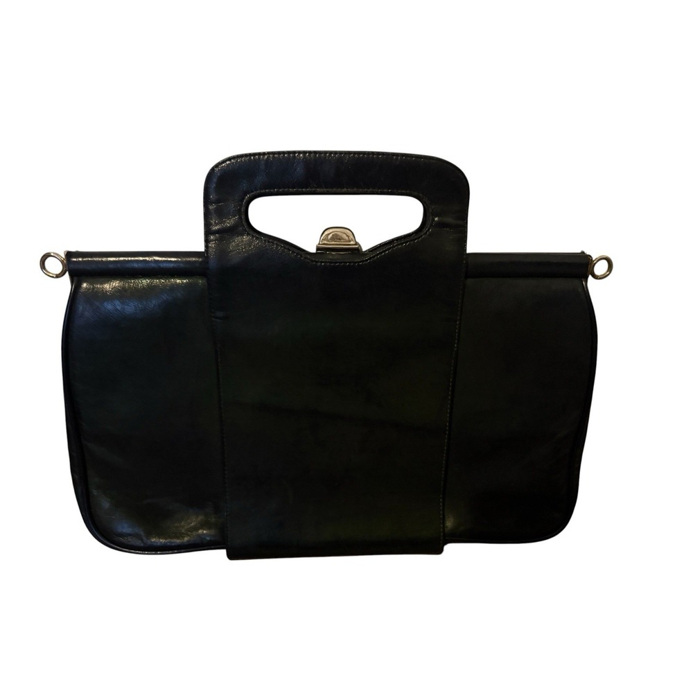 VTG 1950s BAGS BY FRANCOIS of CALIFORNIA Art Nouveau Black Red Patent Leather